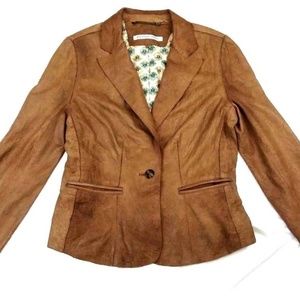 Womens Andrew Marc Blazer Large Light Brown